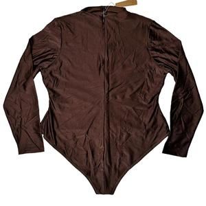 NWT Skims Rare All-In-One Shine Mock Neck Bodysuit Cocoa Women 4X